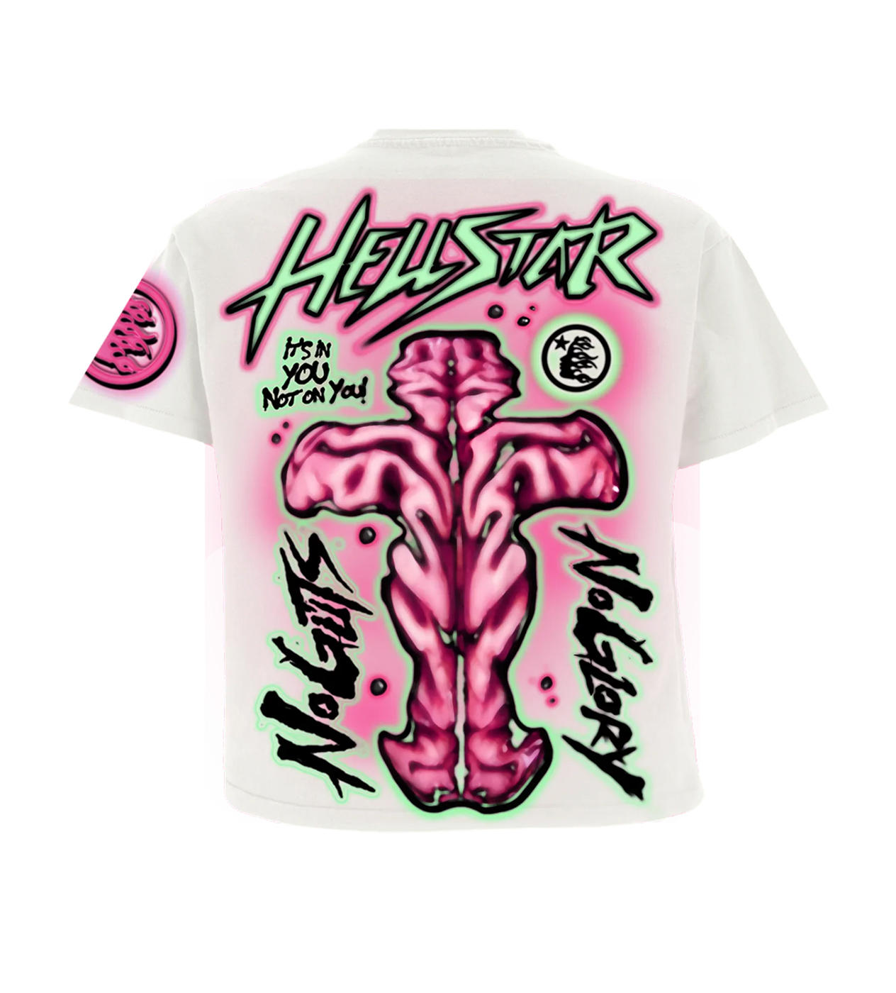 HELLSTAR STUDIOS NO GUTS NO GLORY CREAM Tシャツ