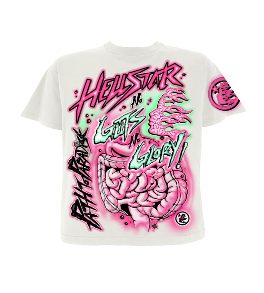 HELLSTAR STUDIOS NO GUTS NO GLORY CREAM Tシャツ