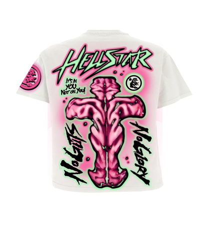 HELLSTAR STUDIOS NO GUTS NO GLORY CREAM Tシャツ