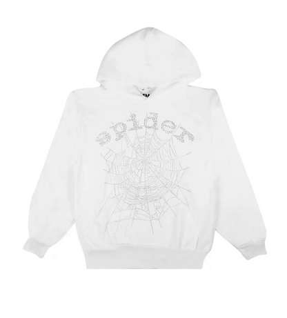 Sp5der OG RHINESTONE  WHITE パーカー